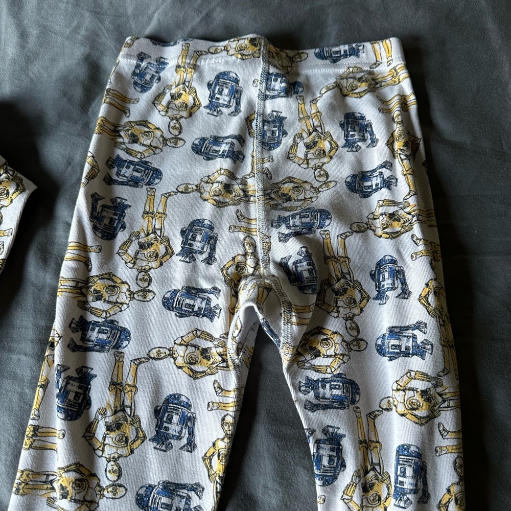 Hanna Andersson Robot Print Pajama Set - Blue and Yellow - Picture 3 of 3
